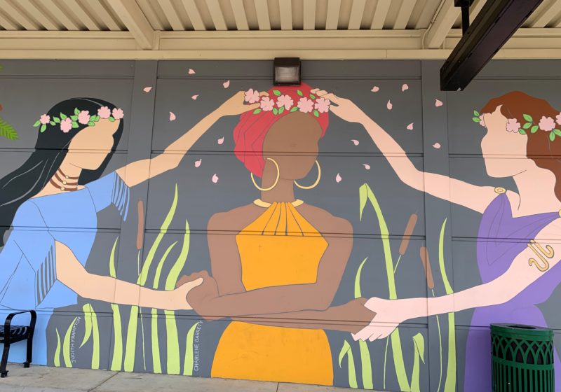 Three Muses mural at Macon Transit Terminal.